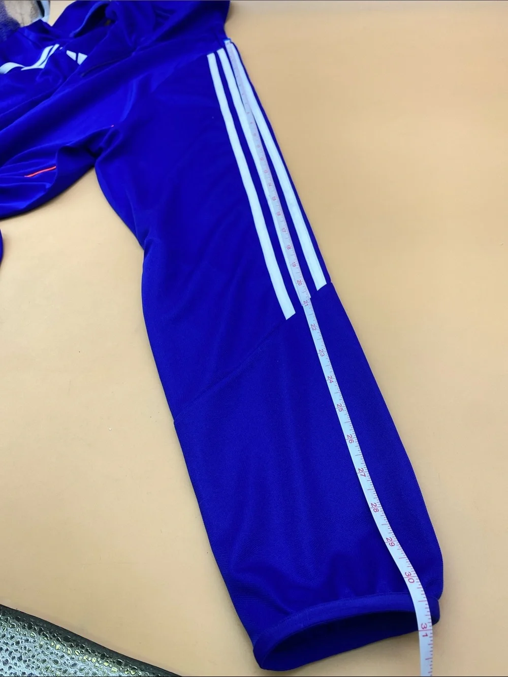 adidas Men’s Royal Blue Half-Zip Track Top with Orange Accents